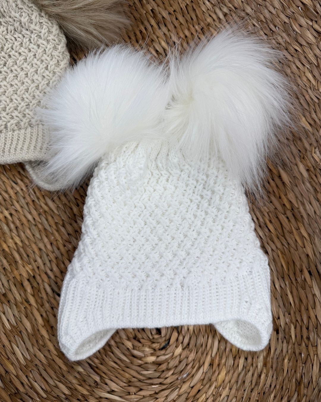 Little Nosh Curly Knit Pom Hat