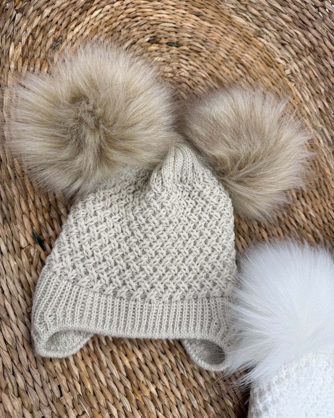 Little Nosh Curly Knit Pom Hat