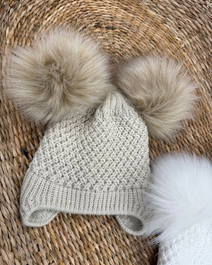 Little Nosh Curly Knit Pom Hat
