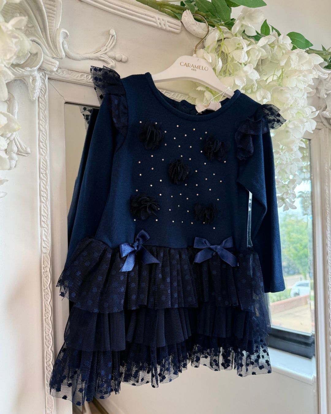 Caramelo Navy Tulle Dress
