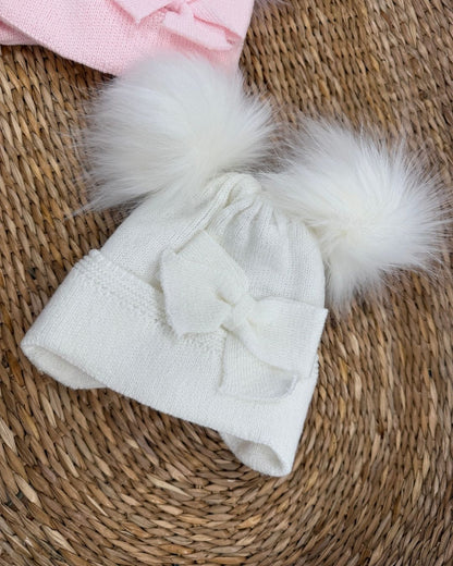 Little Nosh Sparkle Double Pom Hat