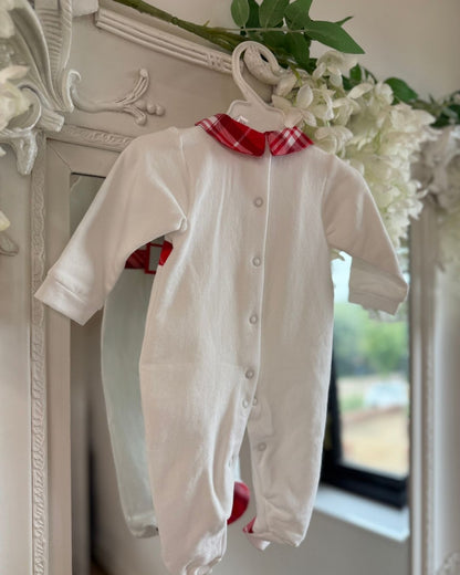 Pastels & Co Red Check Babygrow