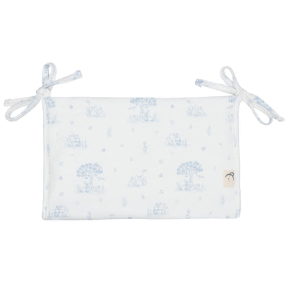 Calamaro Mon Cheri newborn baby gift set in ivory with pink or blue woodland print, matching accessories, nappy bag organiser and baby perfume.