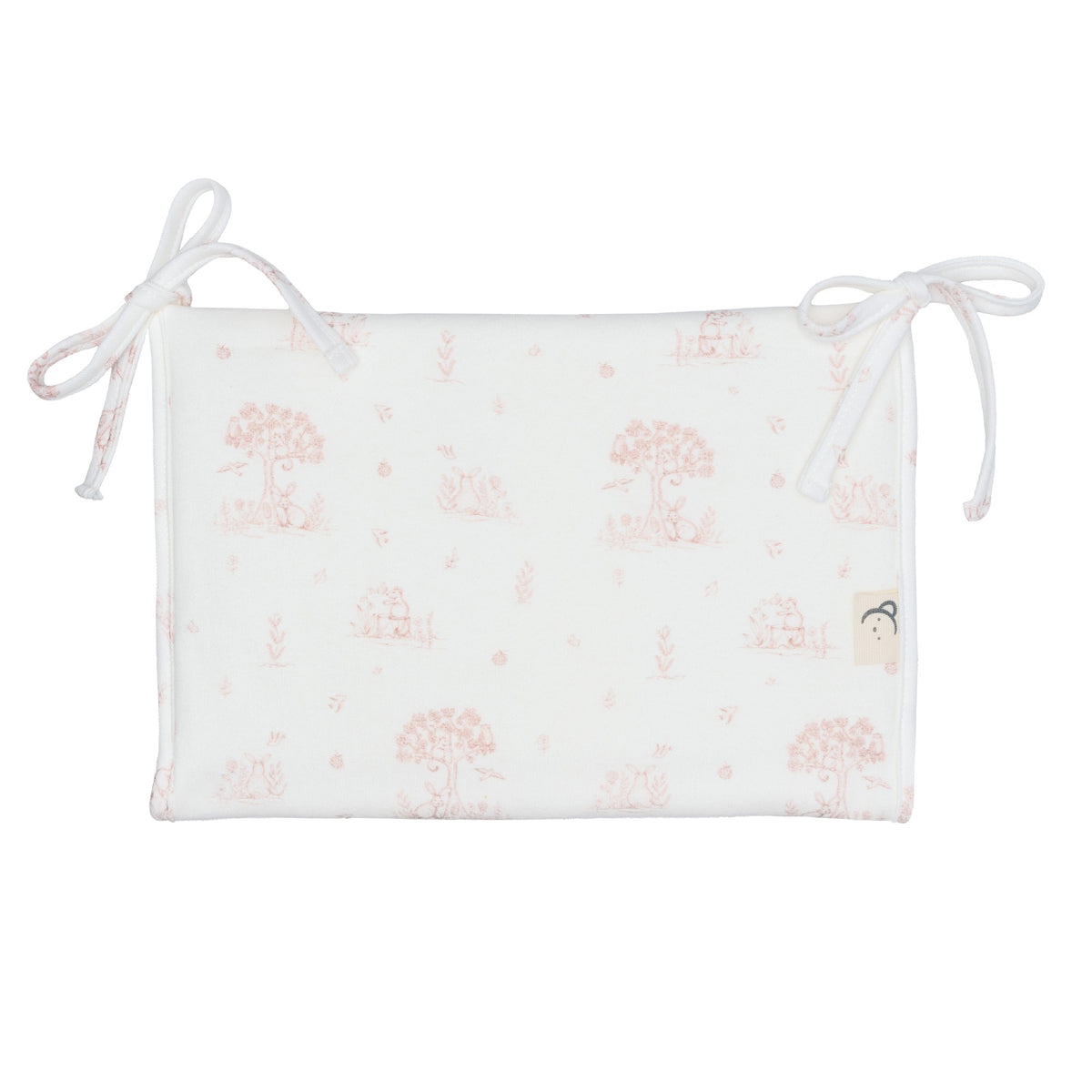 Calamaro Mon Cheri newborn baby gift set in ivory with pink or blue woodland print, matching accessories, nappy bag organiser and baby perfume.