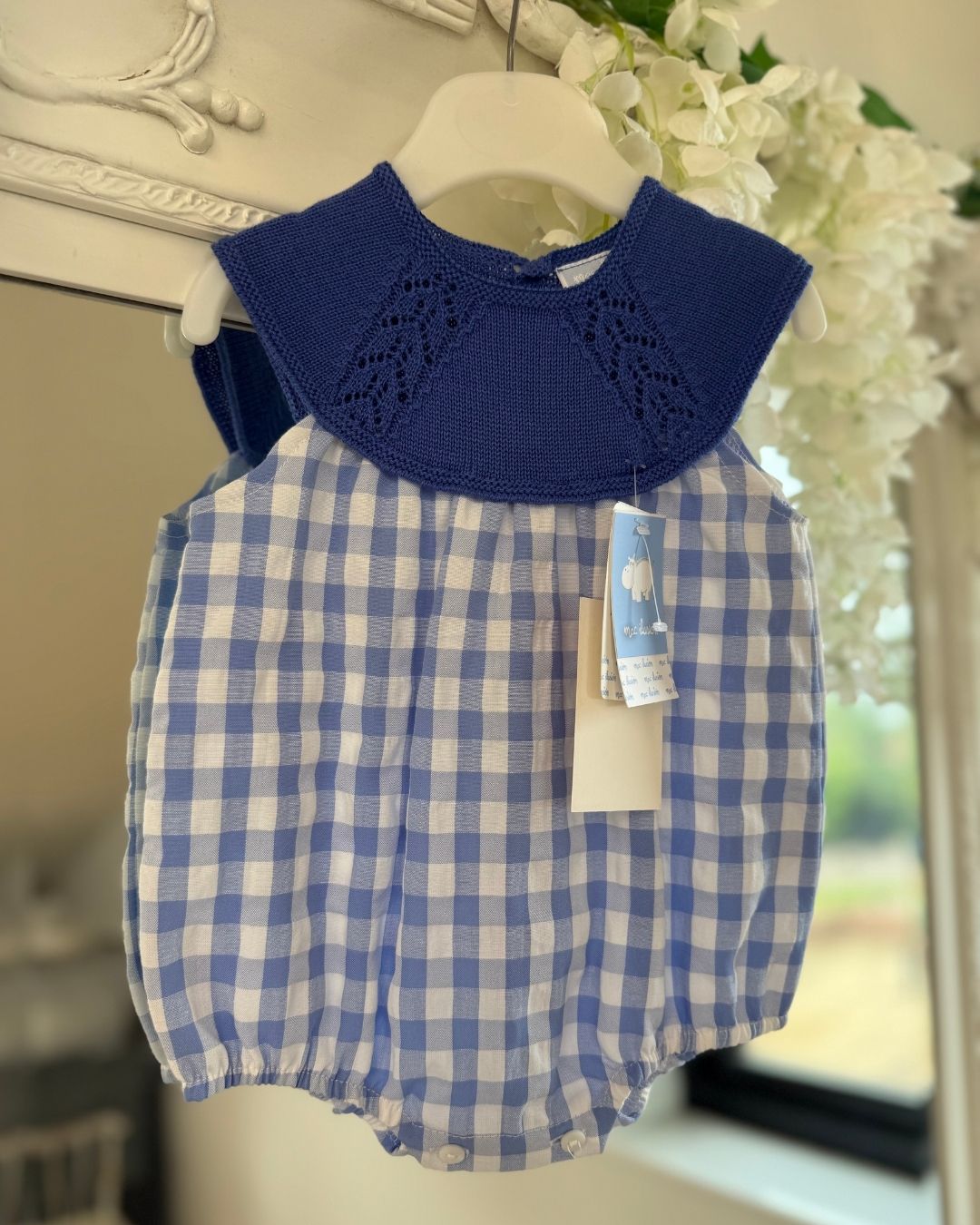 Mac Ilusion Blue Gingham Romper
