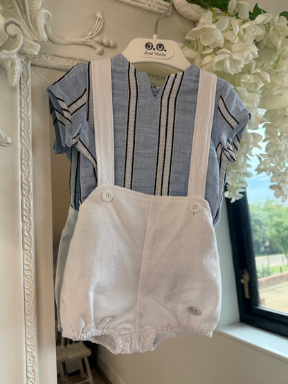 Jose Varon Stripe Brace Set