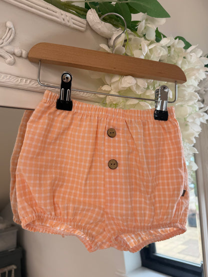 Calamaro Orange Gingham Shorts