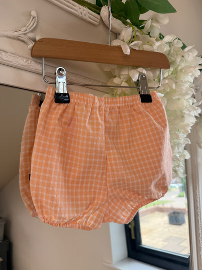Calamaro Orange Gingham Shorts