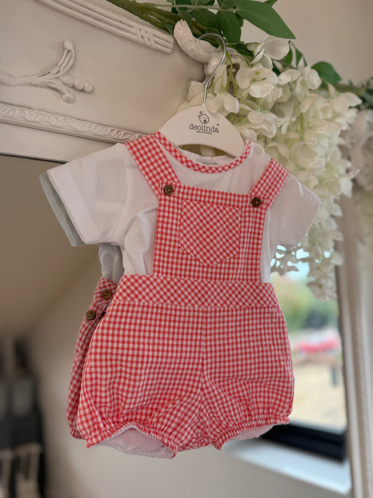 Deolinda Gingham Dungaree Set
