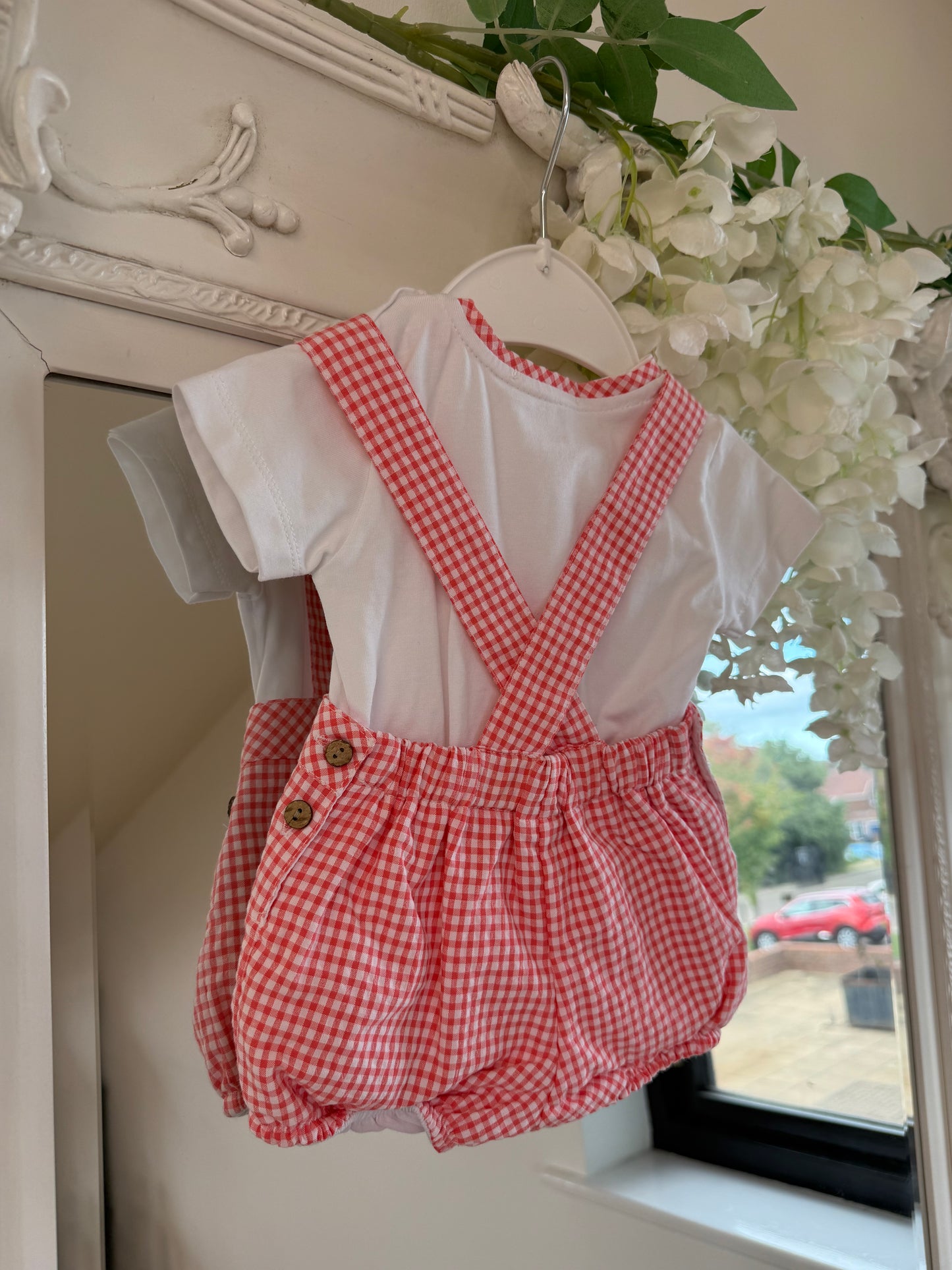 Deolinda Gingham Dungaree Set