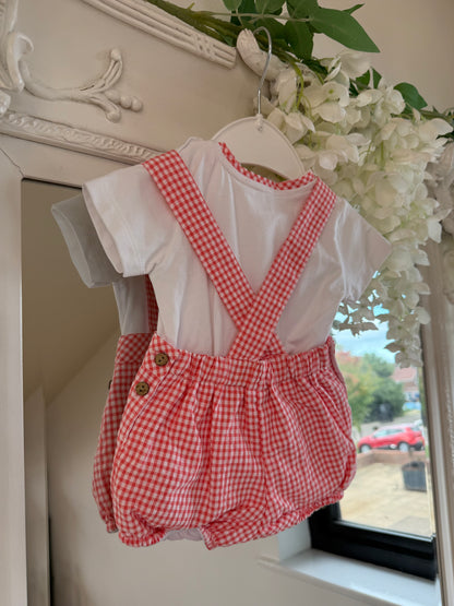 Deolinda Gingham Dungaree Set