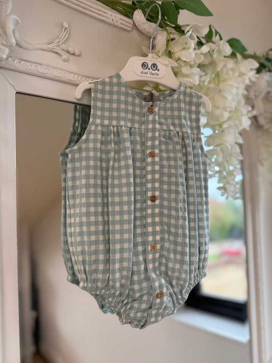 José Varón Gingham Romper