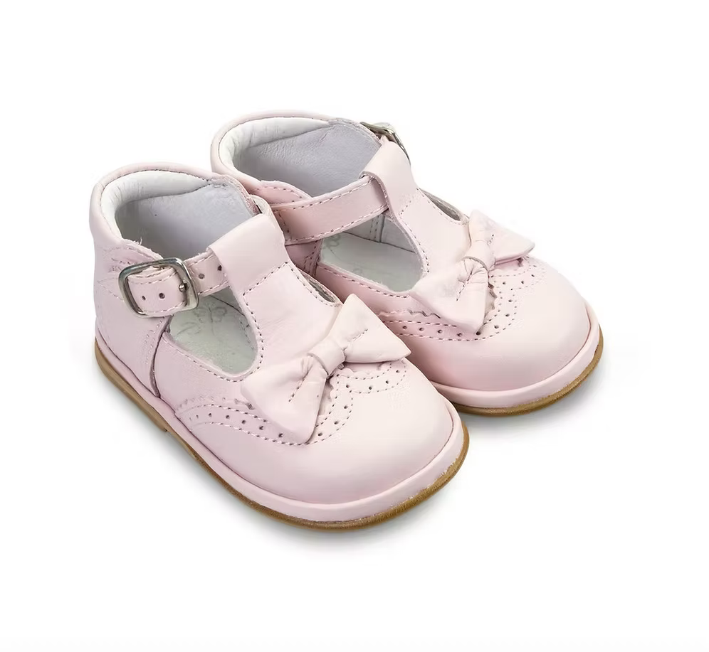 Borboleta Lidia Bow T-Bar Shoes featuring 100% leather, decorative bow detail, padded collar, cushioned insole and wide G/H fit.
