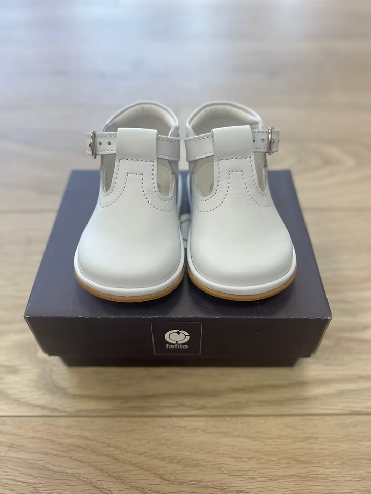Fofito Oren T-Bar Shoes featuring a classic boys T-bar design, padded collar, cushioned insole and breathable leather lining.