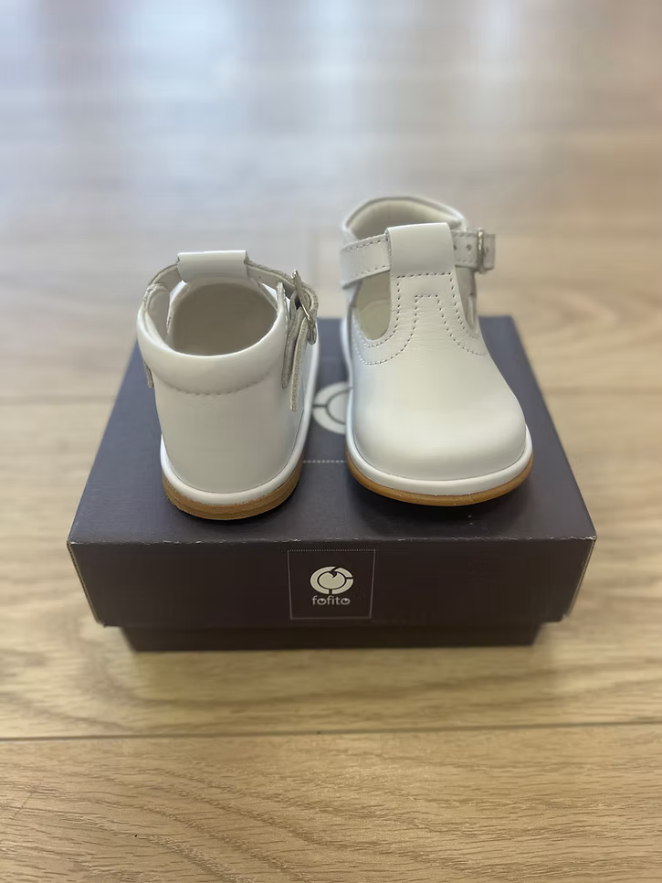 Fofito Oren T-Bar Shoes featuring a classic boys T-bar design, padded collar, cushioned insole and breathable leather lining.