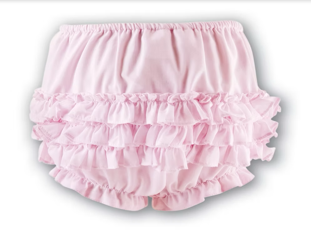Sarah Louise Tiered Ruffle Knickers featuring layered frill detailing, soft lightweight fabric and a classic traditional design for baby girls.