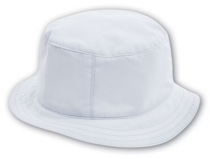 Sarah Louise Bucket Sun Hat featuring a classic bucket style in white, blue or navy. A lightweight summer accessory for boys and girls.