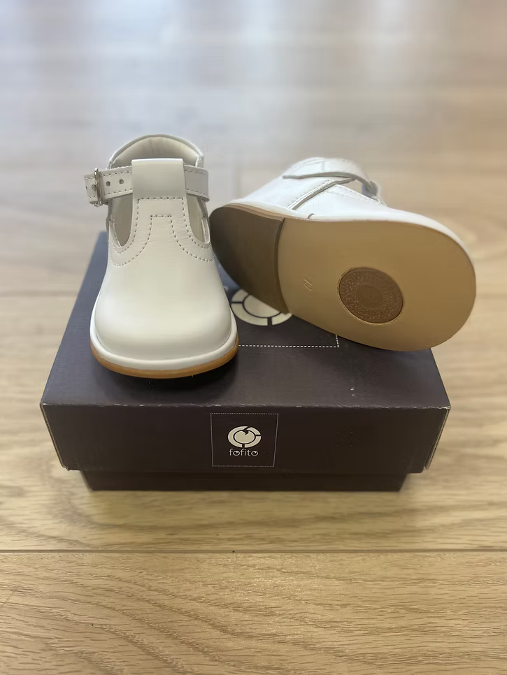 Fofito Oren T-Bar Shoes featuring a classic boys T-bar design, padded collar, cushioned insole and breathable leather lining.